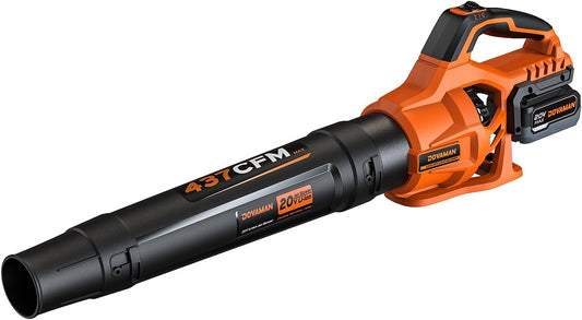 DOVAMAN LE40 Accu-bladblazer, 744 m³/h luchtvolume, lichte elektrische blazer met 20 V accu en snellader voor tuin, gazon, terras en garage