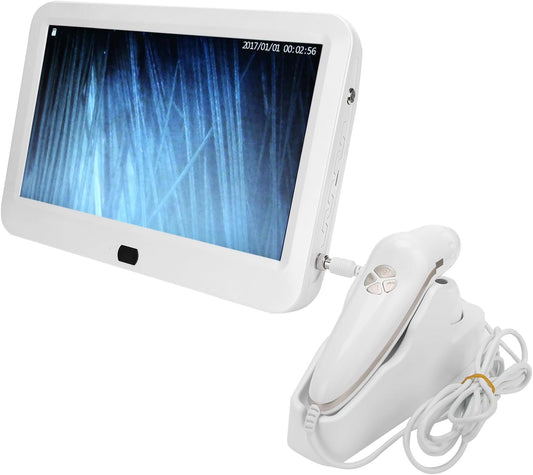 Haaranalysator voor huiddiagnose, 15,6 inch 50 x 200 X-objectief, huid-haar-hoofdhuiddetector, hoofdhuidmicroscoop, haarfollikel-huid-hoofdhuidanalysator met 3 lichtmodi, volledig beeld, contrastopslag (EU)