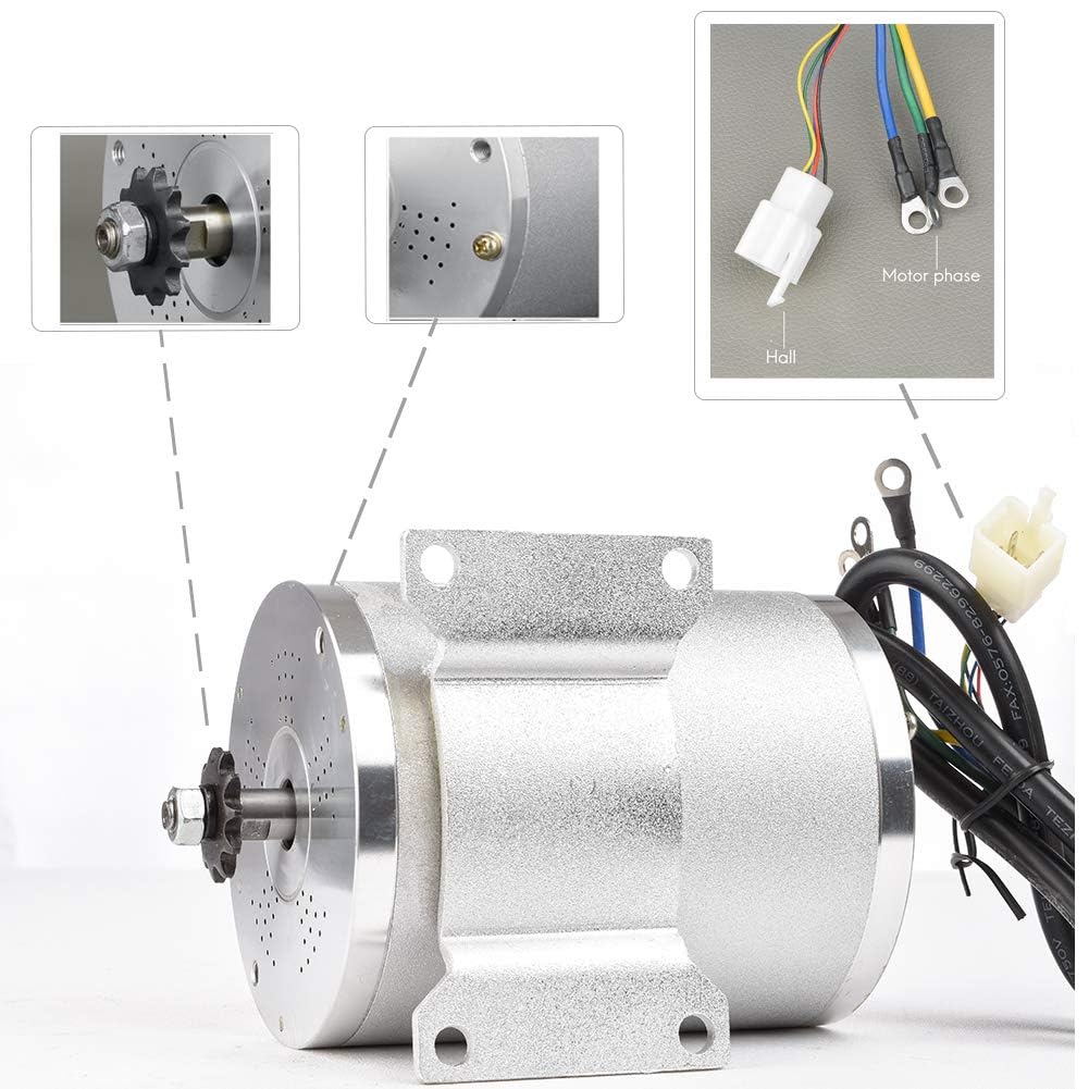Motor voor elektrische scooter, 48 V, 2000 W, middelgrote aandrijfmotor, borstelloze controller, DC 45 A, met 3 versnellingen, schakelaar, gashendel, LCD voor elektrische fiets Go Kart ATV