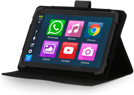 Bleta Tablet voor ouderen, eenvoudig te bedienen, groot display 10,1 inch, WhatsApp, oproepen en videogesprekken, 4 GB RAM, 64 GB, USB-C, SIM-kaartsleuf