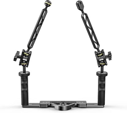 Sea frogs Aluminium Duiken Handvat Tray Beugel Dual Handheld Hand Grip Video Stabilizer Draagbare Balancer Houder Met Bal Adapter TS-7