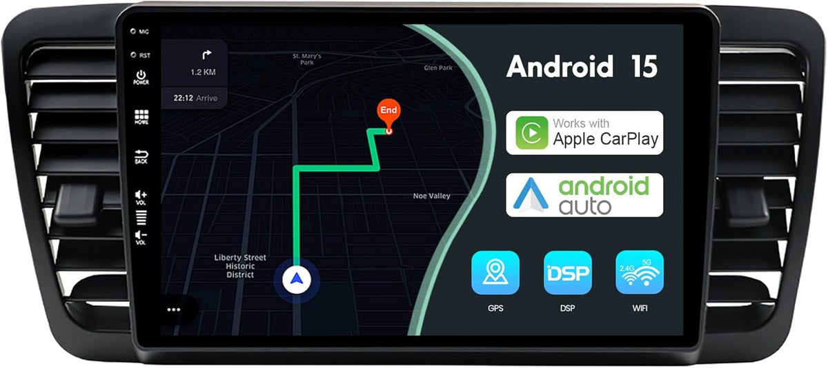 MSD Autoradio Voor Subaru Legacy Outback (2003-2009) | Android 15 GPS Navigation Radio | CarPlay Android Auto Stuurwiel DAB 4G Dual-Band WiFi DSP Bluetooth | Camera | 2 Din 9 Inch