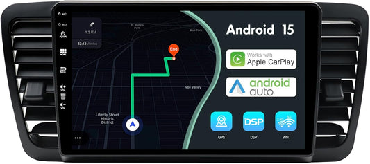 MSD Autoradio Voor Subaru Legacy Outback (2003-2009) | Android 15 GPS Navigation Radio | CarPlay Android Auto Stuurwiel DAB 4G Dual-Band WiFi DSP Bluetooth | Camera | 2 Din 9 Inch