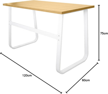 Writing Table for Computer PC Table Studio Desk with Wood Shelf Industrial Style Table Wood and Metal 120 x 60 x 75 cm