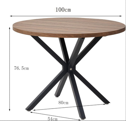 Salontafels - Tafel - Eettafel - Keukentafel - 76,5 cm x 54 cm - 100 diameter - Donkerbruin