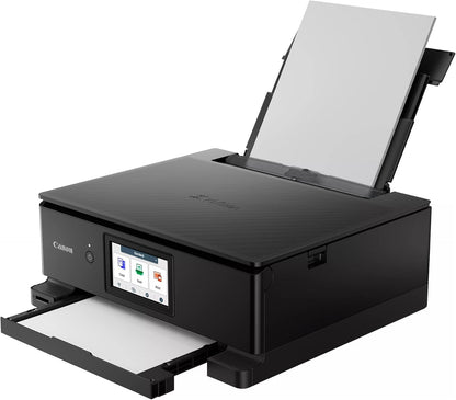 IC-Office TS8750 3-in-1 Multifunctional Inkjet Printer (Print, Copy, Scan, SD Card, Duplex, WLAN, AirPrint) Black + 24 XXL Ink Cartridges - QUORE