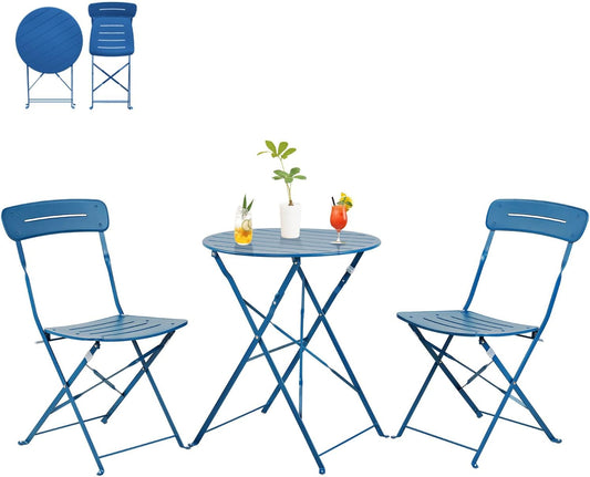 Grand patio n Tuinmeubelset, outdoor bistrotafel en stoelen, set van 2, klein balkonmeubilair, weerbestendig, 3-delige vouwsets voor balkon, tuin, tuin
