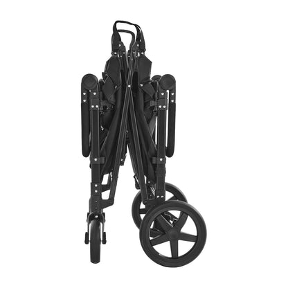 VEVOR Wagon Kinderwagen voor 4 Kinderen, Push Pull Quad Opvouwbare Kinderwagen met Verstelbare Handvat, 5-punts Veiligheidsharnas & Afneembare Luifel, 4-zits Kinderwagen voor Camping, Zwart (149,7 kg
