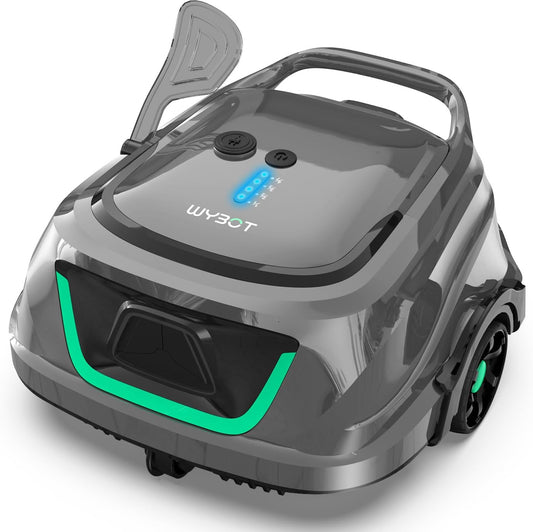 WYBOT A1 Zwembadrobot met accu, draadloze zwembadstofzuiger met 120 minuten looptijd en dubbele filtratie, automatisch parkeren voor opstelzwembaden met platte bodem tot 100 m², 2,5 uur snel opladen