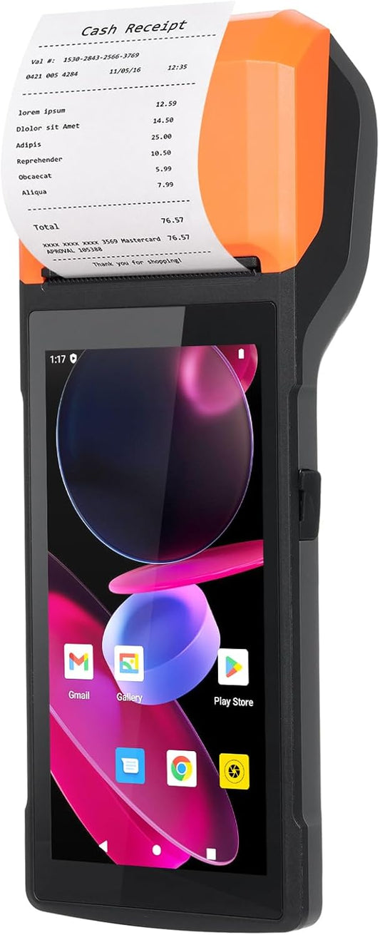 Bisofice H10 PDA Draagbare terminal, Android 14, scanner, draadloos, 1D, 2D, POS-bezettingsprinter, 58 mm, wifi en 4G, BT, voor detailhandel, magazijn, logistiek