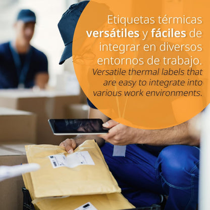 Thermische etiketten, thermische etiketten voor printers, afdrukken en personaliseren van je verzend- en productetiketten, labelgrootte 100 x 150 mm - Ofituria (12.000 etiketten)