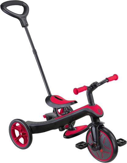 Globber - Explorer 4-in-1 driewieler - schaalbare driewieler en loopfiets voor peuters van 10 maanden tot 5 jaar, rood