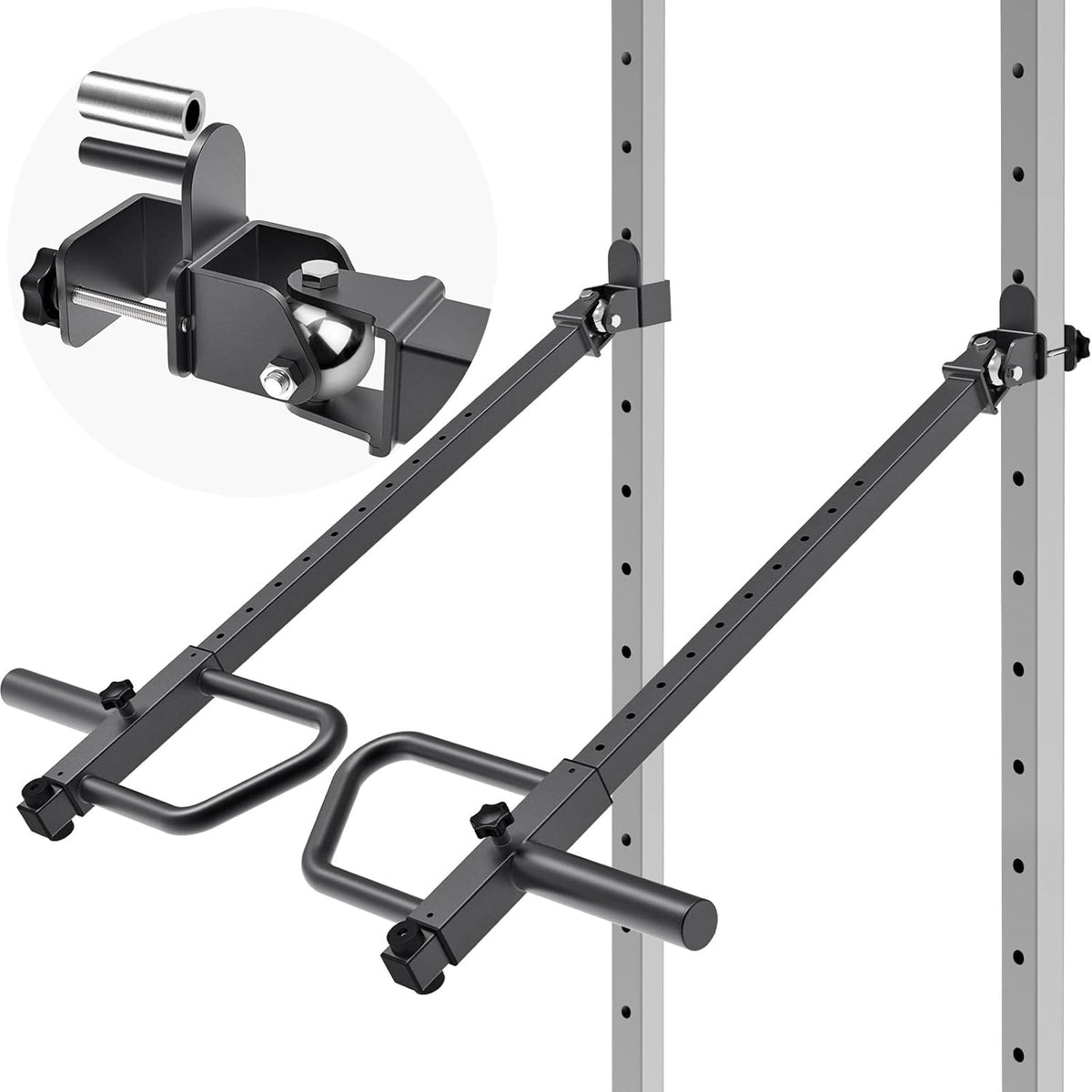 Kipika Verstelbare hefboomarmen Power Rack Stoorzendarmbevestigingen 5,1 x 5,1 cm Compatibel Olympische platen 5,1 cm Gaten 1,6 cm of 2,5 cm