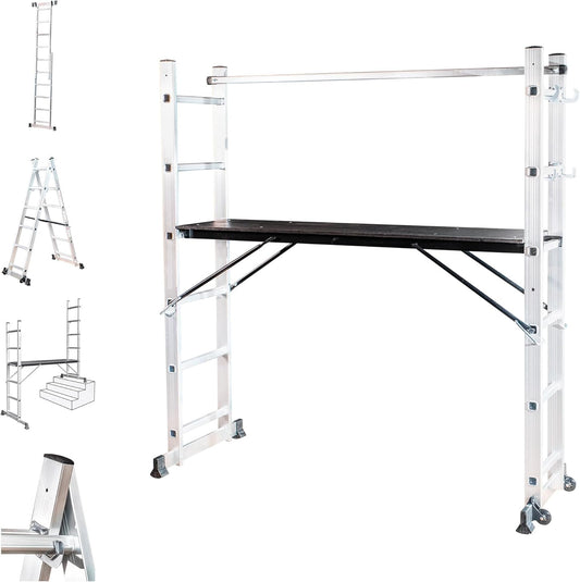 Scaffoldax2x6, multifunctionele vouwladder met platform