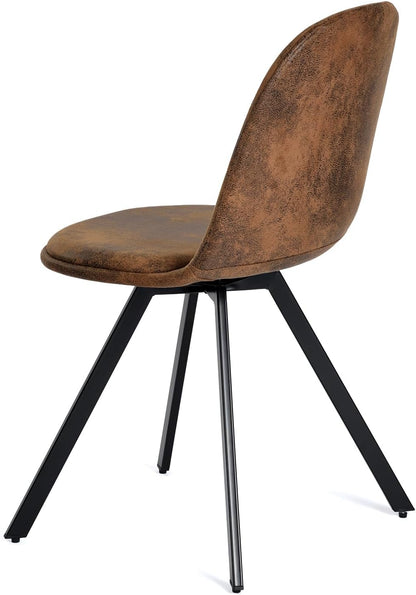 FurnitureR Rolling Seat Eetkamerstoelen, Beddengoed, Suede Bruin, D38xB44xH84CM