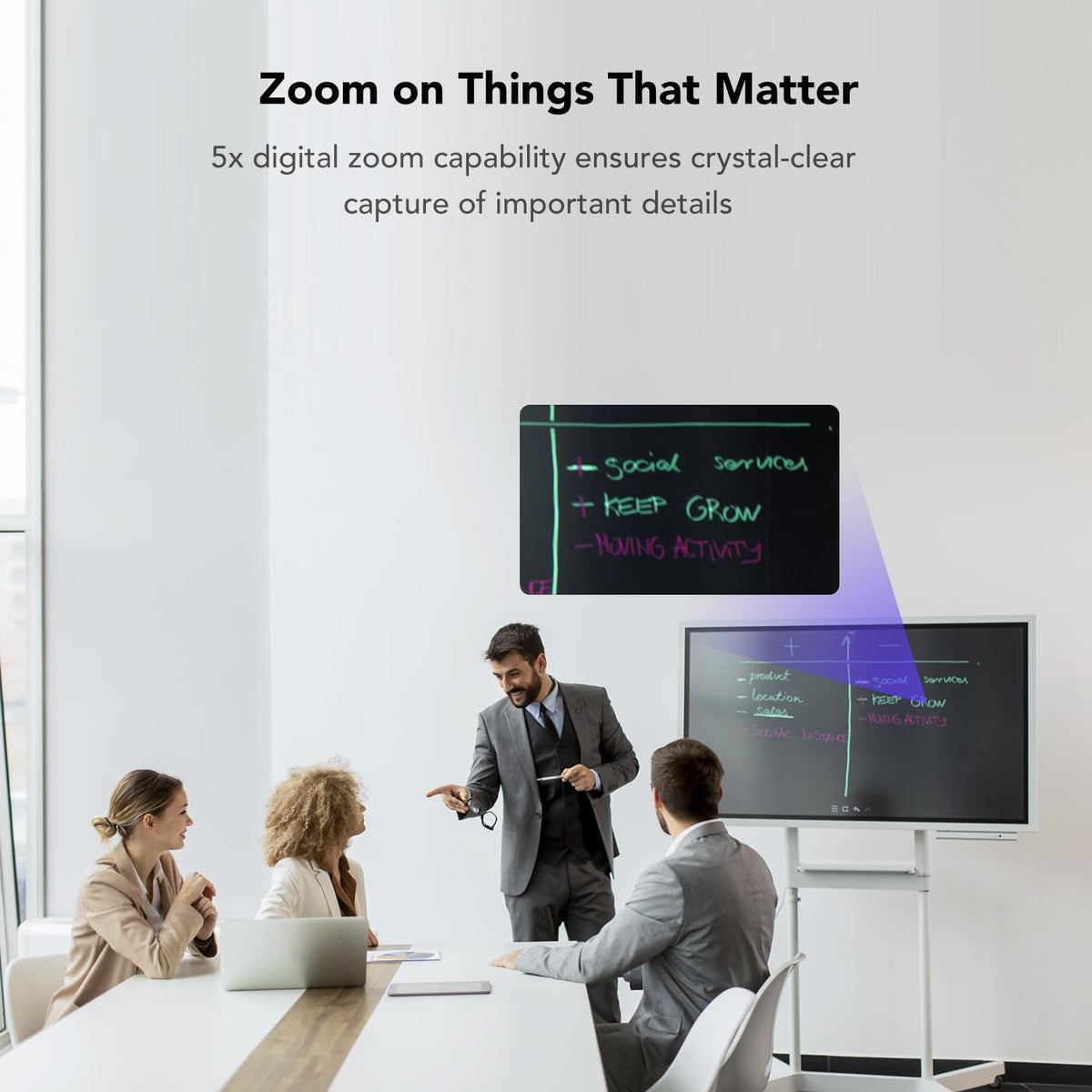 NEARITY C45 2K Webcam voor videoconferenties met luidspreker en microfoon, all-in-one videocamera met ruisonderdrukking, FHD 5X Zoom AI Auto-Framing Plug-and-Play voor Zoom/Teams/Google Meet