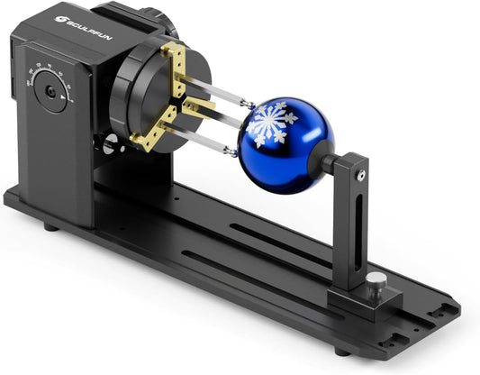 Rotatieklauw Voor Lasergraveermachine Zonder Rol – Rotatiemodule – Rotatieklem – Rotatiehouder – Y-As Rotatiemodule – 180° Instelbare Hoek – Geanodiseerde Aluminiumlegering Met Messing Klem