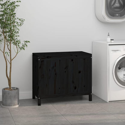 Wasmand – Wäschekorb – Wascheimer – Laundry Basket – Linnenmand – Massief Dennenhout – Twee Compartimenten – Gasveer Deksel