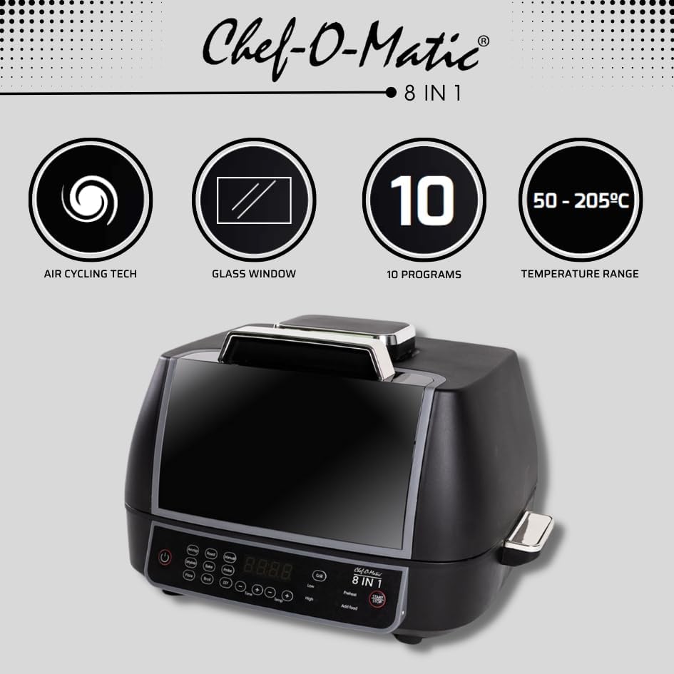 STARLYF 8-in-1 Airfryer Oven met Grill en Bakplaat – Digitale Heteluchtfriteuse met Luchtcirculatie Technologie – Multifunctioneel, Instelbare Temperatuur, Automatische Uitschakeling – Officiële Garan
