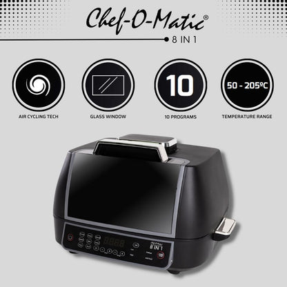 STARLYF 8-in-1 Airfryer Oven met Grill en Bakplaat – Digitale Heteluchtfriteuse met Luchtcirculatie Technologie – Multifunctioneel, Instelbare Temperatuur, Automatische Uitschakeling – Officiële Garan