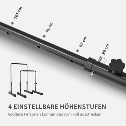 Dipstation – Dip Bars – Krachtstation – Power Tower – Fitnessstation – Verstelbaar 80-105 cm – Stalen Constructie – Maximaal 120 kg Belastbaar