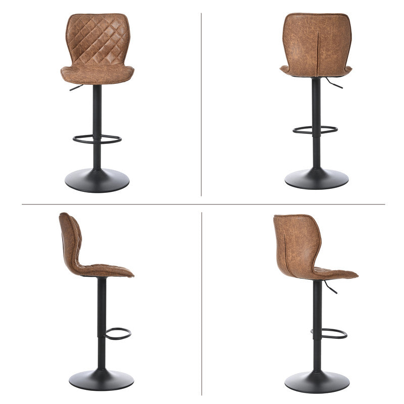 Goeurvant Modern 360° Swivel Bar Stool with Adjustable Height and Metal Base, PU Upholstery, Kitchen Stool, Kitchen Bar Stools, Kitchen Stools, Home Bar Furniture, Bar Seating, Metal Base Stool, Modern Bar Chair, Contemporar