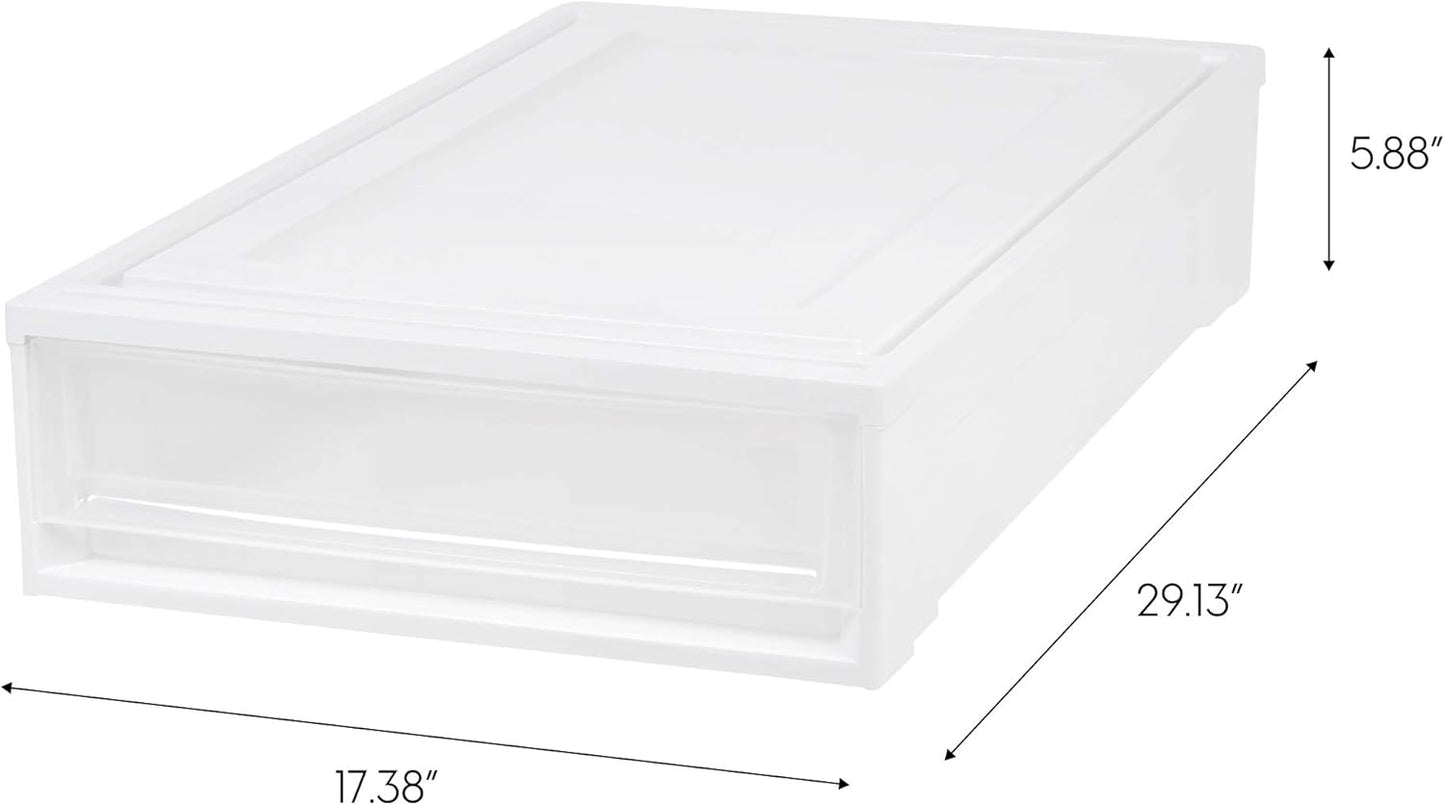 IRIS VS, Inc. BC-UB IRIS onder Bed Box Borstlade, 4 Pack, Wit, 27 Quart, 4 Stuk