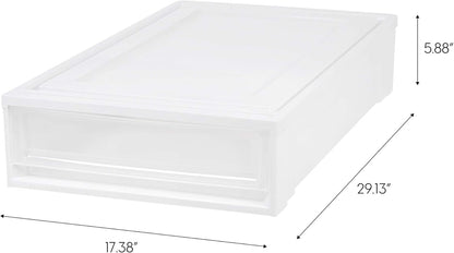 IRIS VS, Inc. BC-UB IRIS onder Bed Box Borstlade, 4 Pack, Wit, 27 Quart, 4 Stuk