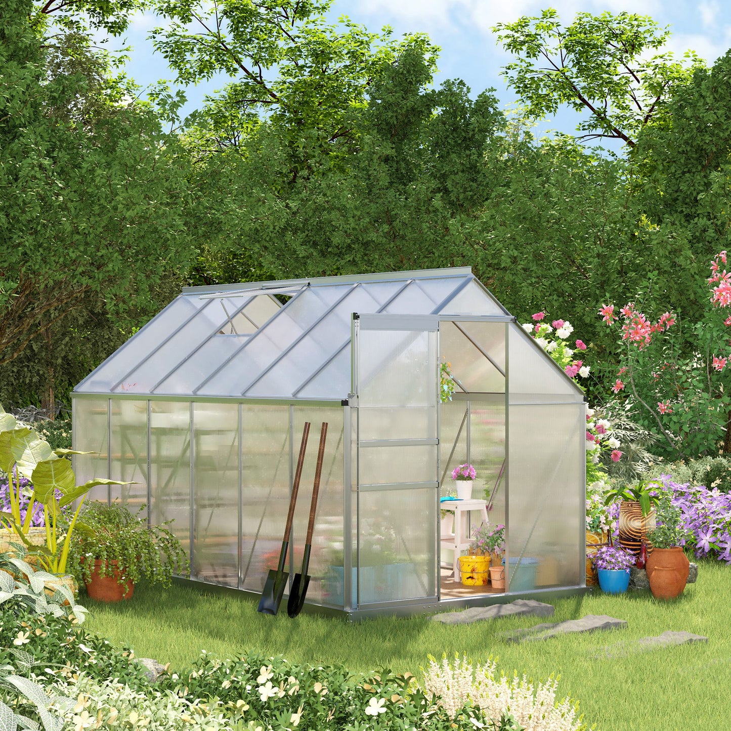 Tuinkas – Kweekkas – Serre – Plantenkas – Transparant – Aluminium Frame – 7,1 m² – Verstelbare Ventilatie