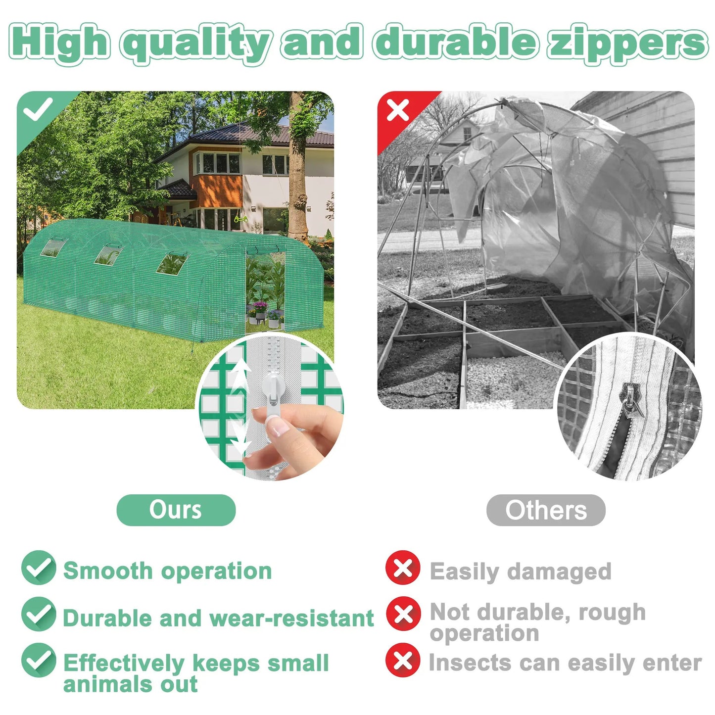 Greenhouse for the Garden, Tomato House with Windows, UV Resistant, with Galvanized Steel Frame and Mosquito Net, Green