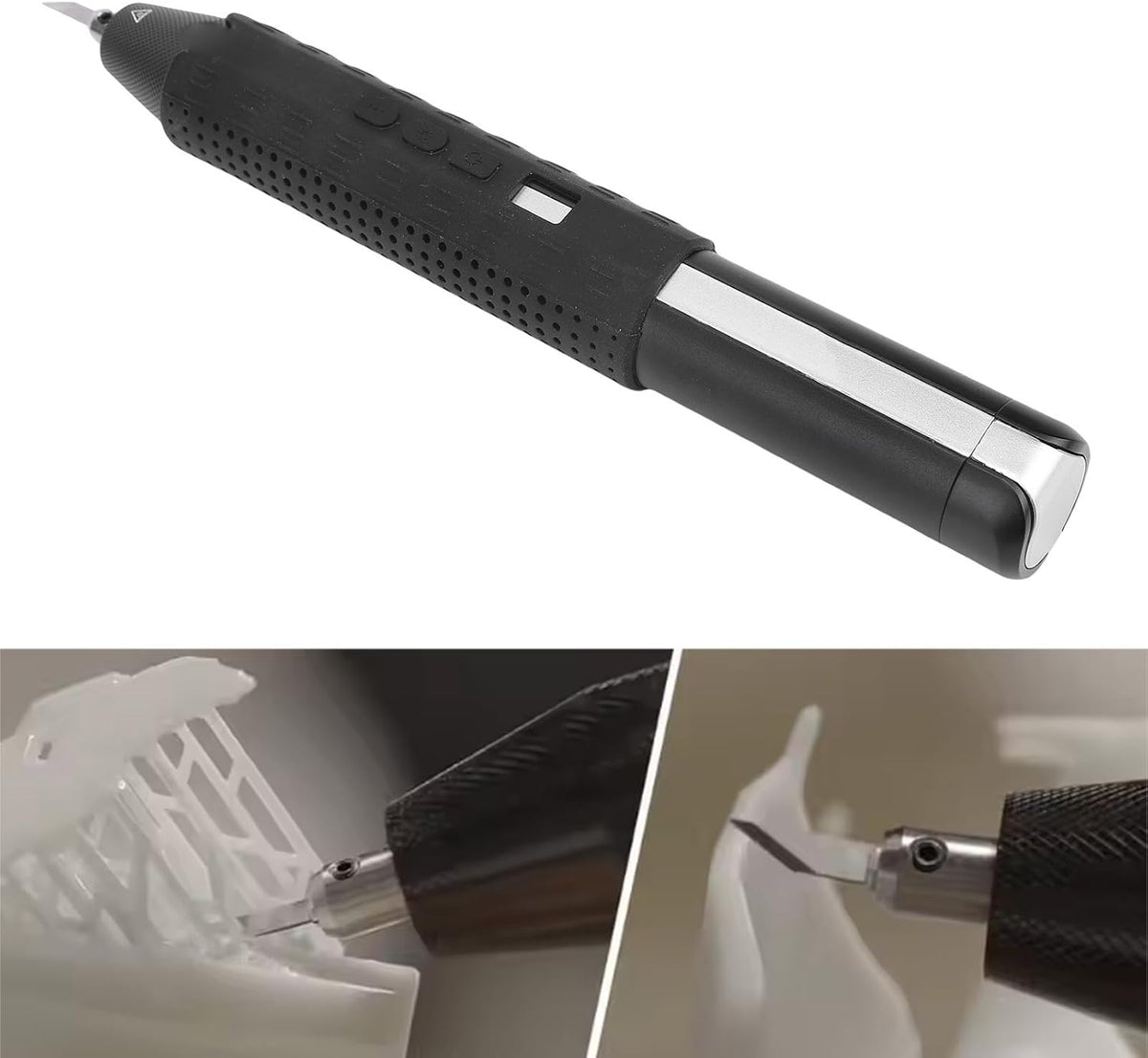 Fafeicy Ultrasone Snijder, Draadloze Handheld 40 KHz met LED -licht 3 Power Modi 24 -stcs Tips voor 3D -bedrukt Model PVC Lederen Houtschuim