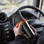 Draagbaar Koffiezetapparaat - Handmatige Koffiemachine - Vacuüm onder Druk - Geïsoleerd Mok - voor Reizen - voor Fietsen - Snelle Extractie - Roestvrijstalen Thermobeker - 10oz - 7.2 x 7.2 x 18.2 - Salie Grijs