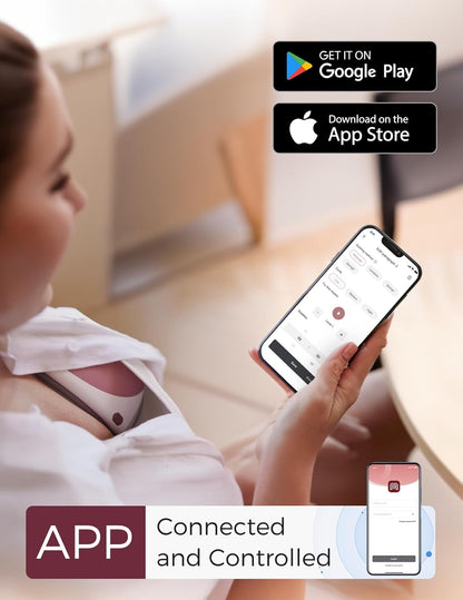Momcozy Handsfree Draagbare Elektrische Borstkolf, Mobile Flow | M9 Verbeterd, App-Besturing met Aangepaste Modi en 15 Niveaus, Dubbel Afgesloten 24 mm (1, Rood)
