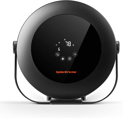 Spider Farmer Ventilatorkachel, 540 W, intelligente temperatuurregeling, energiebesparend, stil, 4 modi en 24 uur timer, 10 PTC-verwarming en ventilatiebuis, geschikt voor plantenruimtes en
