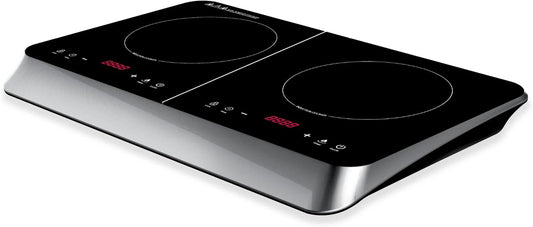 Elektrisch Inductiefornuis – Kookplaat – Twee Kookzones – Inductiekookplaat – Digitale Kookplaat – Compact – 2000 + 1500 Watt – Digitaal Touchpaneel Met Timer