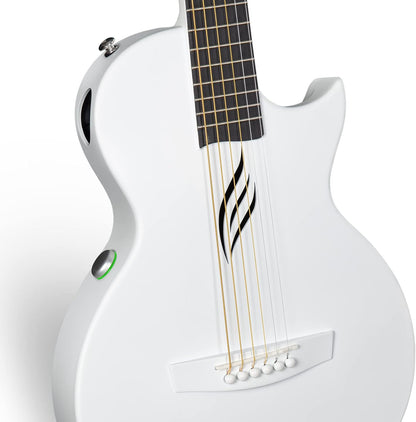 Enya Akoestische Elektrische Gitaar Set - 35'' Wit Nova Go SP1 Akoestische Gitaar met Smart AcousticPlus Pickup Klein en Lichtgewicht voor Kinderen Volwassenen Beginners Starter Set Concert Gitaar