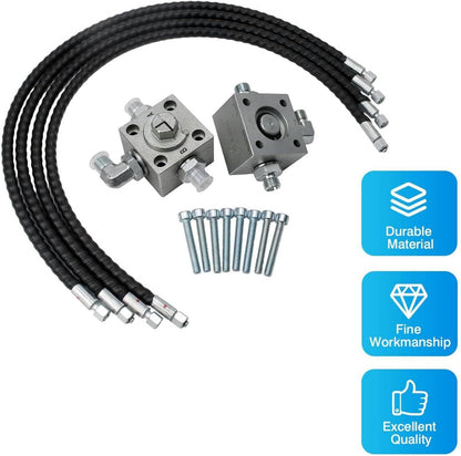 2 Diverter Kleppen Graafmachine voor 1-2 Ton Chinese Mini-graafmachine, Hydraulische Diverter Kleppen Mini-graafmachine-bevestigingen met 31in Flexibele Slangen Passen M14 Slang