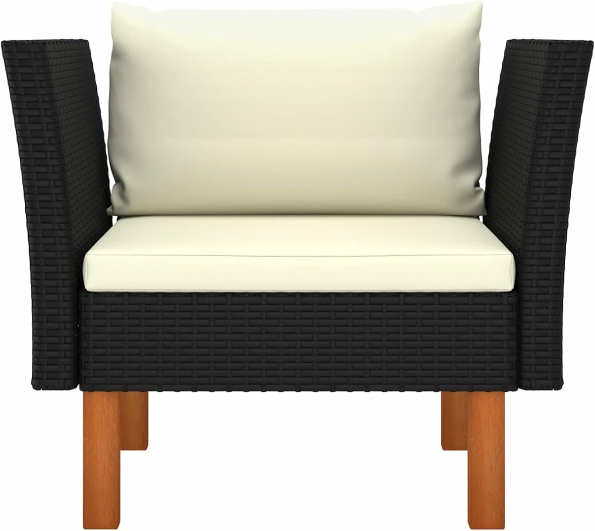 Tuinstoel – Tuinmeubel – Buitenstoel – Rattan Stoel – Loungestoel – PE Rattan & Eucalyptus Hout – Comfortabele Zitkussens