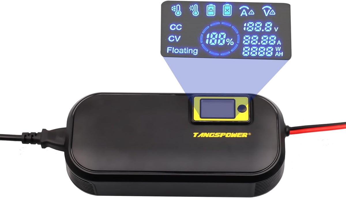 Intelligente Oplader Lithium 14S – Acculader 48V 52V – Batterijoplader 58,8V 10A – Instelbare Voeding – LCD Display – Veiligheid Met Oververhittingsbeveiliging