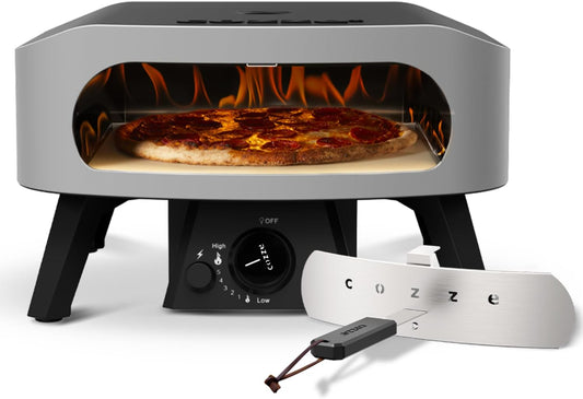 Cozze® | 13" CLASSIC Pizzaoven Gas 30mbar | Inclusief Cordierite Pizzasteen | Automatische Ontsteking | Thermometer | Compact Ontwerp