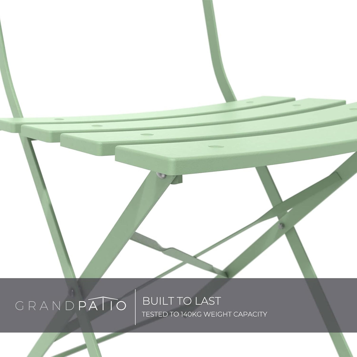 Grand patio Bistro Set 3-delig, tuinmeubelset, zitgroep, 2 stoelen en 1 tafel, inklapbaar, balkonset voor binnenplaats, tuin, buiten (groen)