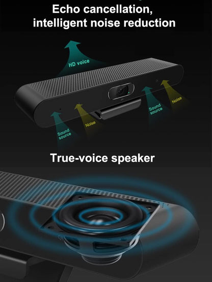 EagleBar Pro videoconferentiecamera 4K ePTZ AI Face Tracking met luidspreker en microfoon voor vergaderruimte of thuiskantoor, compatibel met Zoom/MS Teams of OBS-streaming
