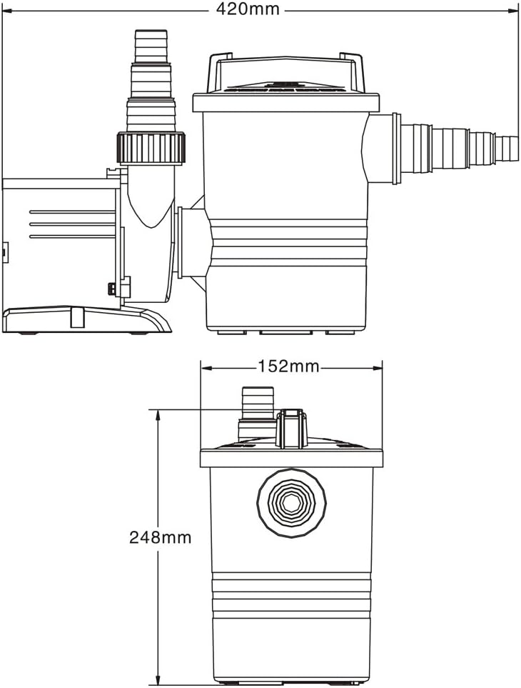 SunSun poolpomp 8500 L/h 120 W zwembadpomp filterpomp circulatiepomp CPP-14000F