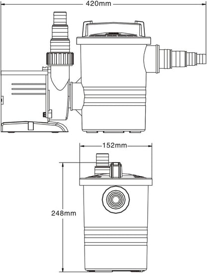 SunSun poolpomp 8500 L/h 120 W zwembadpomp filterpomp circulatiepomp CPP-14000F