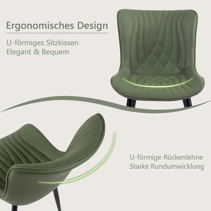 YOUTASTE Eetkamerstoelen set van 2 olijfgroen