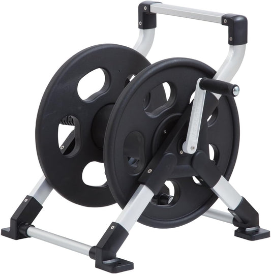 Slanghaspel – Tuinslanghouder – Tuinslangoproller – Waterslanghaspel – Slangrol – Geanodiseerd Aluminium Frame – Geschikt Voor 150 Voet Slang