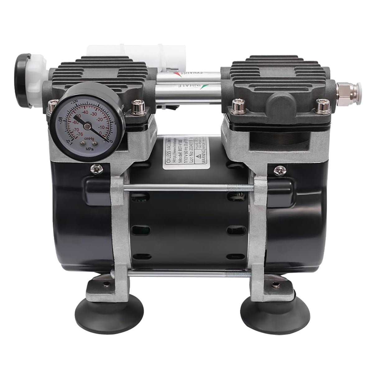 Vacuümpomp Olievrije Pomp – Vacuüm Pomp Compressor – Druckpomp Laboratorium – Olievrij Motor – Krachtige 150W Motor – Stil En Onderhoudsvrij
