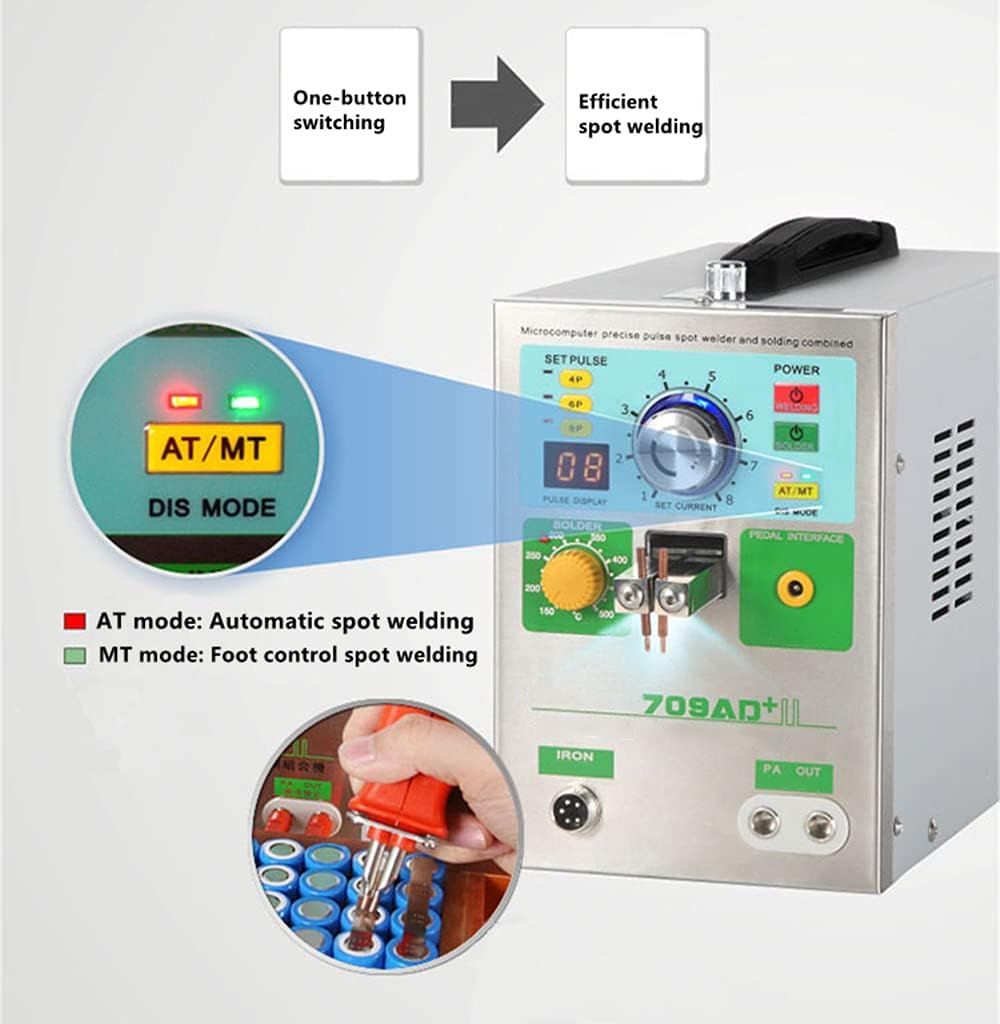 Hanchen Accu-lasapparaat, 3,8 kW, accu puntlasapparaat, high-performance automatische LED Pulse Spot Welder met soldeerbout voor 18650 22650 32650 batterij 220 V CE