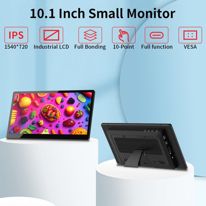 10,1 inch touchscreen mini-monitor, IPS 1540 × 720 USB-C HDMI draagbaar secundair scherm met standaard & luidspreker, gestrekt bar screen voor PC Laptop Rasp PI AIDA64 STEM DIY