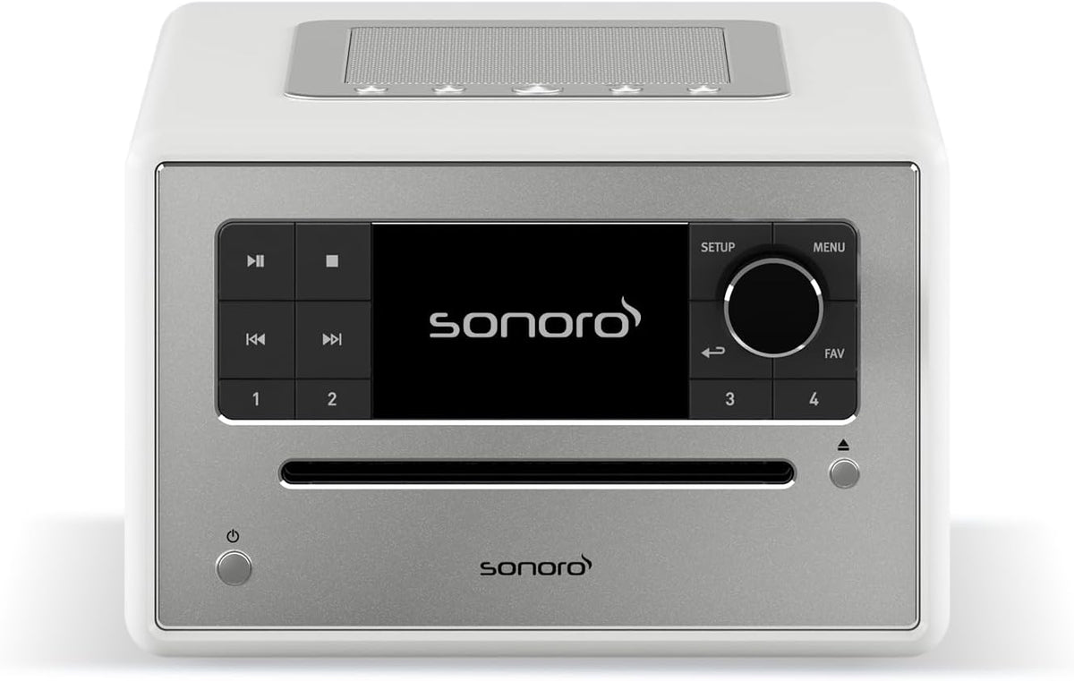 sonoro Elite internetradio met cd-speler (FM, DAB Plus, Podcasts, Spotify, Amazon Music, Deezer), wit
